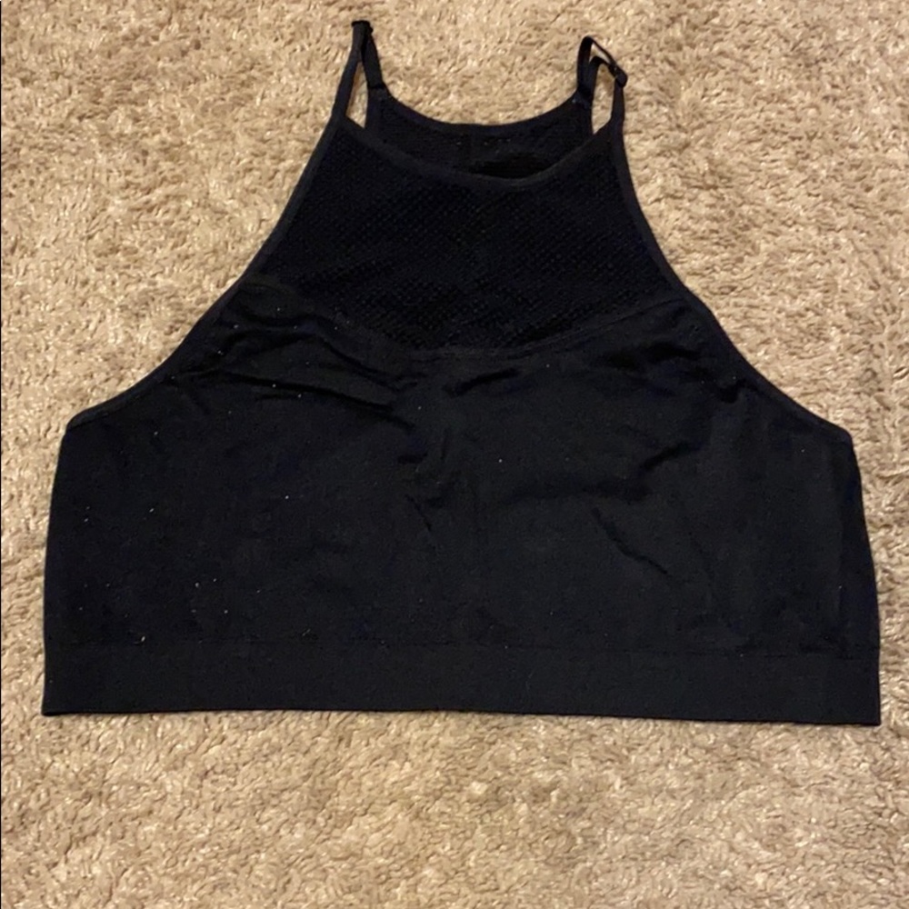 black crop top. thin straps